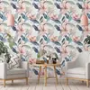 Pegatina de Pared Floral Romántica Autoadhesiva Papel Tapiz Resistente a la Humedad y al Moho Ecológico Lujo Ligero Decorativa para Pared de Dormitorio Armario Renovación