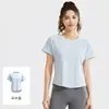 Nueva Camiseta de Manga Corta de Malla Suelta Transpirable Color Sólido para Yoga, Top Deportivo de Fitness, Camiseta de Running de Verano para Mujer