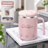 Caneca de aço inoxidável 304 de grande capacidade com tampa, resistente a quedas, adequada para uso no escritório, xícara de café estilosa para estudantes, atacado