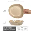 Estilo Retro Bol de Forma Especial Estilo Japonés Bol de Cerámica Venta al por Mayor Temperatura Variable del Horno Vajilla Plato Bol para Verduras del Hogar Bol Salah Plato para Verduras