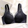 Ropa interior sexy de copa triangular de estilo francés para mujer, sin aros de acero, fina, de pecho grande, con encaje pequeño, con nuevo estilo de peinado.