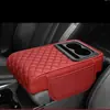 Funda de pasamanos de coche de uso general, cojín de almacenamiento multifuncional para coche, cojín elevador con portavasos, reposabrazos cómodo, interior de coche