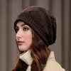Gorro de Punto Acrílico Venta al por Mayor de Fábrica para Mujer Otoño e Invierno Suelto Cálido Gorro de Punto Cubrecabeza de una Sola Capa Gorro de Lana de Maternidad
