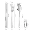 Juego de Cubiertos Portátil de Acero Inoxidable Transfronterizo, Cuchillo, Tenedor y Cuchara, Set de Tres Piezas, Regalo para Camping al Aire Libre, Set de Cubiertos para Bolsa de Estudiante