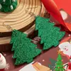 Brincos de Tassel de Natal em Acrílico com Rena Alpaca Estrela Brincos de Pino Árvore de Natal Lantejoulas