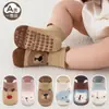 26 Calcetines de Piso Nuevos para Otoño e Invierno, Calcetines para Bebé de Algodón Peinado con Goma Antideslizante, Calcetines Suaves y Amigables con la Piel con Orejas de Animal de Dibujos Animados