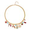Joyas Navideñas Transfronterizas Europeas y Americanas Moda Femenina Árbol de Navidad Viejo Hombre Campana Colorida Colgante Collar Pulsera