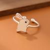Lindo anillo abierto de animal con personalidad de moda de conejo goteando pegamento para mujer al por mayor