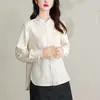 Garantia de Qualidade Confortável Seda Redutora de Idade Meia-Idade Novo Estilo Chinês Jacquard Camisa Toque de Alto Padrão Estilo Chinês Manga Longa Primavera Outono