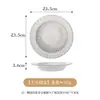 Louça de Mesa Cerâmica Criativa Estilo Japonês Retrô com Listras Onduladas, Tigelas de Arroz com Esmalte Branco, Tigelas de Sopa, Pratos para Legumes, Pratos para Peixe e Molheiras