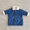 Casaco de Inverno Infantil de Meio Comprimento em Lã de Cordeiro e Jeans Casaco Acolchoado de Algodão para Meninos e Meninas Estilo Coreano Casaco Acolchoado de Algodão