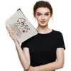 Serie de Bolsas Cosméticas Estampadas de Agradecimiento, Bolsas de Tocador Portátiles de Lino Denso Impermeables para Viaje, Regalos para Amigos, Familiares y Maestros