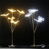 Novos adereços de casamento Luminoso Escovado Borboleta Estrada Chumbo Vertical Ginkgo Folha Palco de Casamento Área de Boas-vindas Decoração Ornamentos
