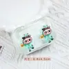 Estuche de contacto de dibujos animados, diseño de parche 3D, lindo estuche compañero para lentes de contacto, estuche de cuidado, tapa que no se gira, portátil
