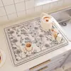 Alfombrilla de Drenaje de Lujo Ligero de París Barro Diatomeo Encimera de Cocina Alfombrilla Impermeable Fregadero Fregadero Grifo Alfombrilla Absorbente