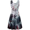 Vestido ajustado de Halloween transfronterizo para mujer, nuevo vestido tipo chaleco sin mangas con estampado digital de lentejuelas de imitación europeo y americano para mujer