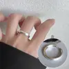 Anillo de Frijol Irregular Pequeño y Exquisito para Mujer, Simple, Moderno y Versátil, Anillo Abierto Apilable, Tendencia de Anillo de Dedo Índice de Nicho