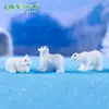 Paisaje Micro Mini Simulación Miniatura Figura de Oso Polar Accesorios de Decoración Bola de Cristal DIY Adornos Pequeños de Escritorio