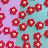 Accesorios de Resina Flor Roja Pequeña Accesorios para Fiestas de Año Nuevo Hecho a Mano DIY Parche para Funda de Teléfono Móvil Materiales para Accesorios de Cabello Accesorios de Joyería