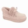 Comercio exterior transfronterizo Zapatos acolchados de algodón para mujer 23 Invierno Zapatos cálidos con lazo estilo europeo y americano planos talla grande zapatos peludos talla grande zapatos para mujer