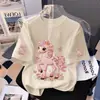Camisetas Infantis de Manga Curta para Meninas Algodão Verão Casuais Tops Doces Desenho Animado Roupas de Verão para Meninas Tendência Transfronteiriça Roupas Infantis