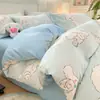 Nuevo Sanrio Algodón Lavado Juego de Cuatro Piezas Dibujos Animados Infantil Tres Piezas Cubre Edredón Dormitorio Estudiantil Venta al por Mayor