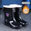 Zapatos de Seguridad para Hombre Zhengli Mei, Botas de Lluvia, Impermeables, Antideslizantes, Engrosados con Forro de Lana, Resistentes a Ácidos y Álcalis, Zapatos de Agua Extra Altos al por Mayor