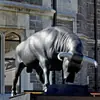 Escultura de Animales de Cobre Fundido para Exteriores Imitación Cobre Ganado Terreno de Cultivo Ganado de Cría Cultura Plástico Reforzado con Fibra de Vidrio Costumbre Popular Adornos de Paisaje