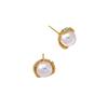 Nuevos pendientes de estilo chino nacional de la época medieval para mujer, pendientes retro de alta gama con nicho de perlas, pendientes estilo corte de flores esmaltadas.