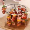 Rejilla Grill para Freidora de Aire, Rejilla Redonda Gruesa de Acero Inoxidable para Barbacoa de Horno de Cocina, Parrilla Portátil para Barbacoa