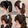 Pinza de plátano con lazo estilo coreano, pinza vertical, pinza de garra para coleta alta, tamaño grande para cabello grueso, pasador para mujer, pinza para la parte posterior de la cabeza, accesorio para el cabello