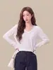 Camiseta delgada de manga larga con cuello en V, versátil, estilo retro coreano, modelo nuevo de principios de otoño 2026, con diseño casual y corte holgado de nicho