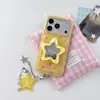 Capa de celular em formato de estrela para iPhone 18 Pro Max, Apple 17, com um suporte de espelho em formato de estrela e um chaveiro de celular 16/15