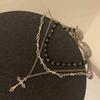 Nuevo Dulce Genial Multicapa Usar Espinas Cruz Collar de Mujer 2024 Nuevo Collar Nicho Distintivo Cadena Clavicular