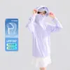 Ropa Infantil Zuoxi Chaqueta de Protección Solar para Niñas Verano Seda de Hielo Infantil 26 Años Protección UV Hilo Original Chaqueta Fresca y Ligera