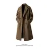 Outono e Inverno Novo Casaco de Lã Masculino Acima do Joelho Britânico de Botão Duplo Longo Trench Coat de Lã Grande Quantidade Bom Preço