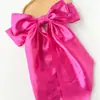 Pinza para el pelo con lazo de satén popular transfronterizo, pinza de resorte grande, color sólido, para la parte posterior de la cabeza, accesorios para el cabello para mujer