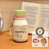Nueva taza térmica de acero inoxidable 316 con temática de princesa rosa, diseñada para estudiantes y niñas, con un diseño simple y lindo, y un color blanco lechoso