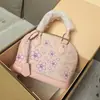 Nueva Bolsa de Cartera de Cuero Genuino con Patrón de Ondas de Agua Polvo de Cerezo Bolso de Mano de Moda para Mujer Marca de Tendencia Bolso Cruzado de Hombro Único de Gran Capacidad