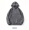 Sudadera con Capucha y Forro de Felpa Lavada de 450g para Hombre, Sudadera con Capucha Lavada y Teñida con Cera Estilo Vintage, Sudadera con Capucha Retro Americana