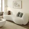 Sofá de Tecido Irregular de Lã de Cordeiro em Forma de Arco Nórdico Designer Celebridade da Internet Sala de Estar Apartamento Pequeno Salão de Beleza Recepção