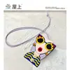 Bolsa com Clipe Magnético para Óculos de Sol em Couro PU, Pingente Pequeno Dopamina de Alta Qualidade para Uso ao Ar Livre, Acessório Feminino Fofo