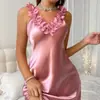 Camisola de encaje pura y seductora, conjunto de pijama de verano fino y sexy para mujer