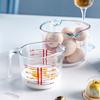Taza medidora de vidrio transparente con escala, recipiente para batir crema de huevo, taza de desayuno resistente a altas temperaturas, gran capacidad, una generación de cabello