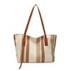 2026 Bolso de Lona de Gran Capacidad para Viajes Diarios, Bolso Tote de Hombro de Moda Tendencia, Bolso de Mano Vertical Casual con Rayas