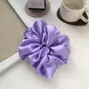 Primavera y Verano 2020 Estilo K Ins Oversize Satén Liso Anillo de Intestino Grande Anillo para el Cabello Tela Popular Color Sólido Cuerda para el Cabello Banda de Goma