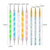 Juego de pinceles para decoración de uñas con borde cruzado, punta en espiral, bolígrafo con punta de flor, pincel para pintura de uñas, pincel de línea, conjunto completo de herramientas