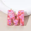 Joyería de Resina Epoxi Colgante Letra Inglesa Corazón Rosa Lentejuelas Llavero DIY Bolsa Regalo Pequeño