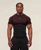Camiseta Masculina Gym/Onyx Esportes Fitness Secagem Rápida Respirável Elástica Gola Redonda Manga Curta Ajustada Roupas de Treino