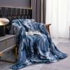 Nueva Piel Sintética de Conejo Grande a Rayas Artístico Tie-Dye Casual Manta para Siesta Cubierta de Manta de Terciopelo de Leche Manta para Comercio Transfronterizo